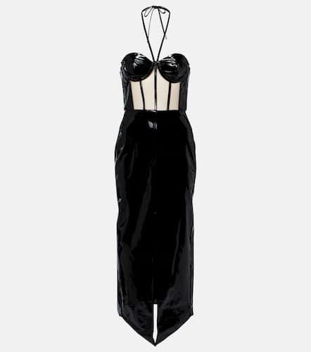 Corset patent leather midi dress - David Koma - Modalova