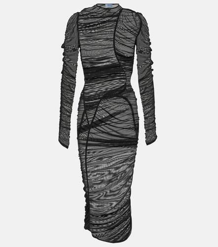 Mugler Ruched mesh midi dress - Mugler - Modalova