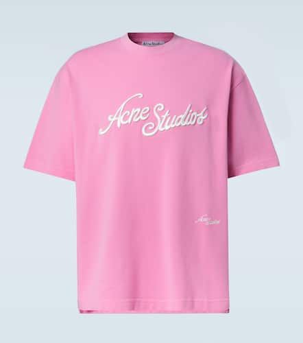 Camiseda de algodón con logo bordado - Acne Studios - Modalova