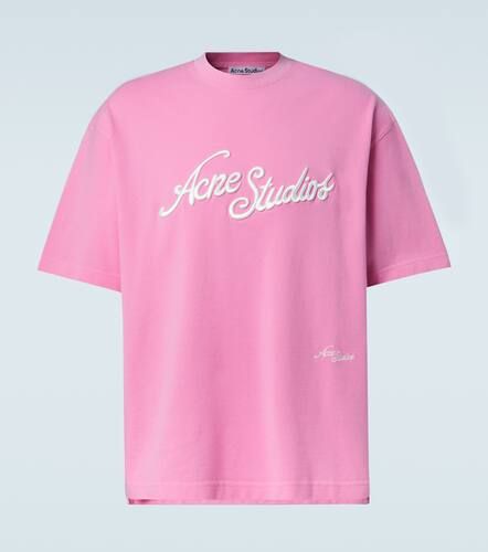 Logo embroidered cotton T-shirt - Acne Studios - Modalova