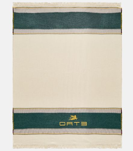 Colcha de lana y cachemir bordada con logo - Etro - Modalova