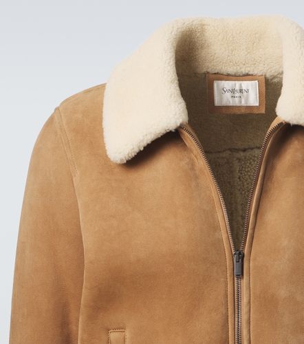 Giacca in suede con shearling - Saint Laurent - Modalova