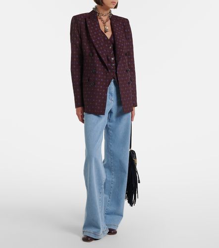 Blazer in lana e cotone jacquard floreale - Etro - Modalova