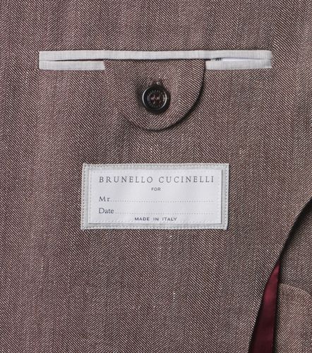 Herringbone linen and wool suit - Brunello Cucinelli - Modalova