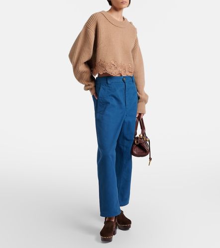Chloé Pullover in lana e cashmere con pizzo - Chloe - Modalova