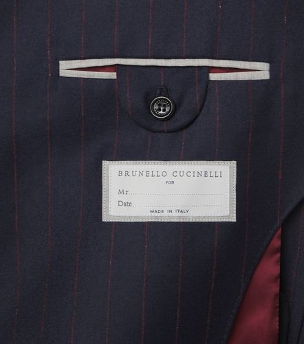 Pinstripe virgin wool suit - Brunello Cucinelli - Modalova