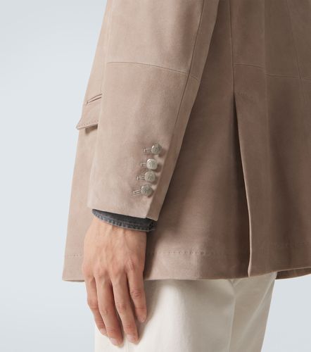 Double-breasted suede blazer - Brunello Cucinelli - Modalova