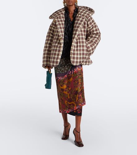 Piumino in cotone vichy con cappuccio - Dries Van Noten - Modalova