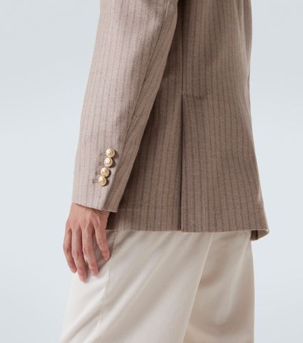 Blazer in cashmere e seta a righe - Brunello Cucinelli - Modalova