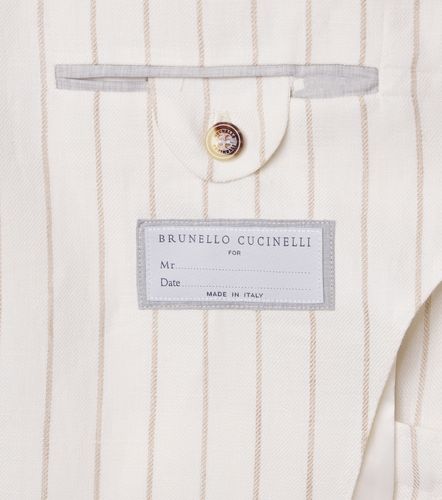 Blazer de sarga de lino a rayas - Brunello Cucinelli - Modalova