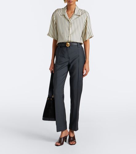 Camisa bowling de seda a rayas - Versace - Modalova