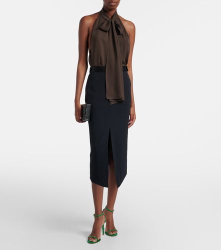 Tie-neck silk georgette top - Tom Ford - Modalova
