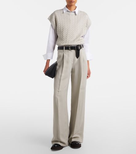Cable-knit cotton-blend sweater - Brunello Cucinelli - Modalova