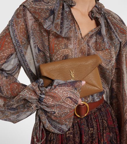 Cassandre leather clutch - Saint Laurent - Modalova