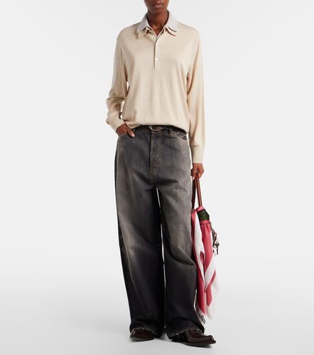Silk, wool, and cashmere polo sweater - Acne Studios - Modalova