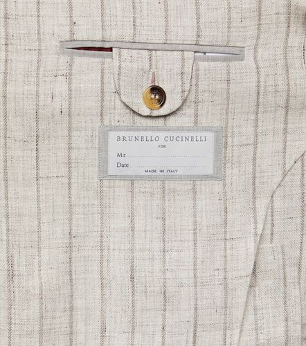 Pinstripe linen suit - Brunello Cucinelli - Modalova