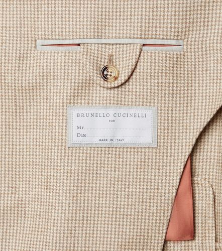 Houndstooth cashmere and silk suit jacket - Brunello Cucinelli - Modalova