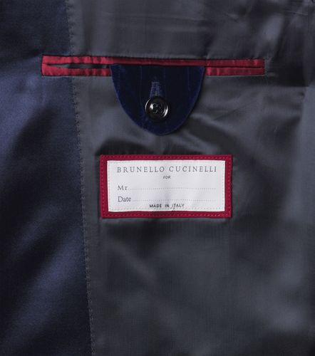 Chaqueta de esmoquin de terciopelo de algodón a rayas - Brunello Cucinelli - Modalova