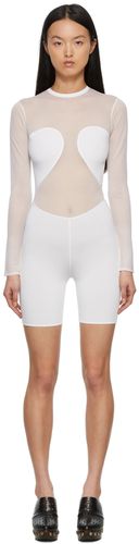 ALAÏA White Sheer Short Jumpsuit - ALAÏA - Modalova