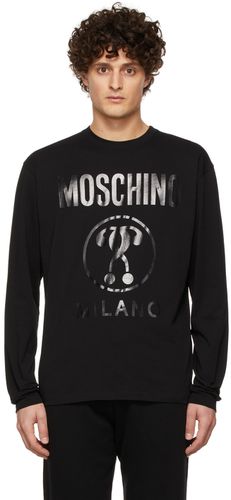 Black Double Question Mark Long Sleeve T-Shirt - Moschino - Modalova