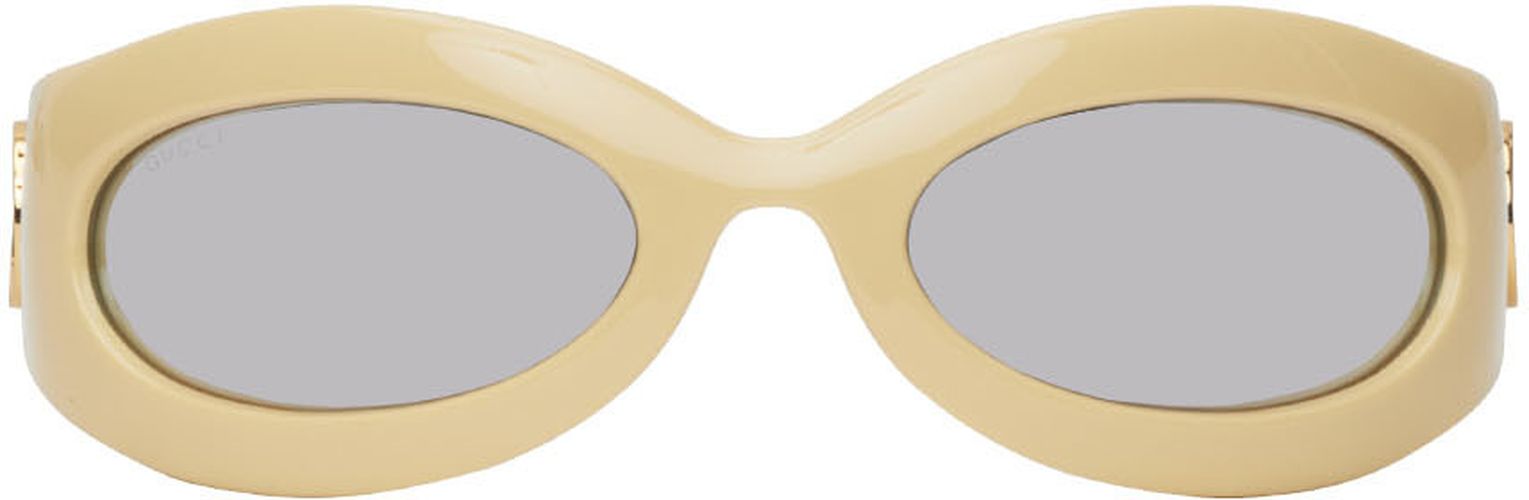 Gucci Yellow Oval Sunglasses - Gucci - Modalova