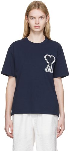 SSENSE Exclusive Navy Cotton T-Shirt - AMI Alexandre Mattiussi - Modalova