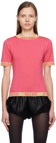 Moschino Pink Jacquard T-Shirt - Moschino - Modalova