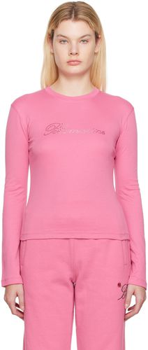 Pink Crystal-Cut Long Sleeve T-Shirt - Blumarine - Modalova