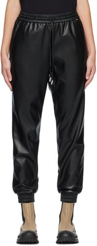 Black Drawstring Faux-Leather Lounge Pants - BOSS - Modalova