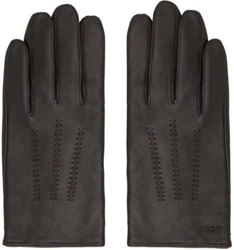 BOSS Brown Logo Gloves - BOSS - Modalova