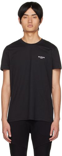 Balmain Black Flocked T-Shirt - Balmain - Modalova