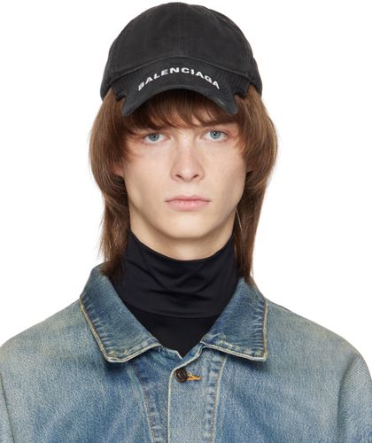 Balenciaga Black Notch Logo Cap - Balenciaga - Modalova