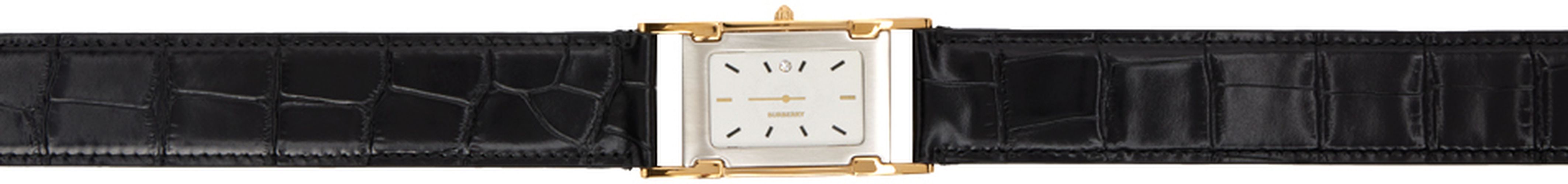 Burberry Black Faux Watch Belt - Burberry - Modalova