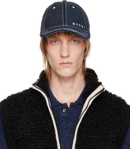 Marni Blue Distressed Denim Cap - Marni - Modalova