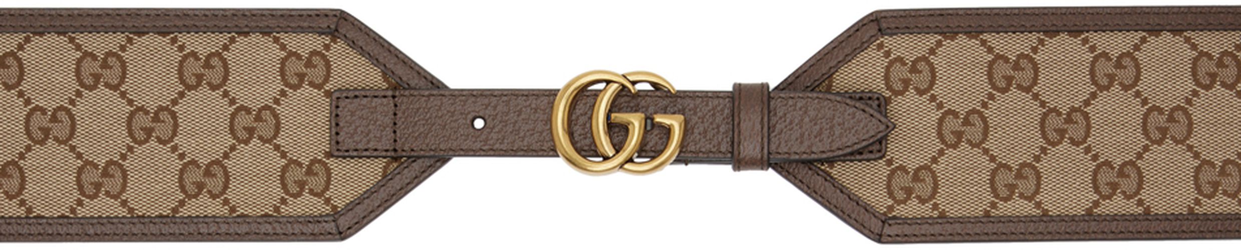 Brown & Beige GG Marmont Wide Belt - Gucci - Modalova
