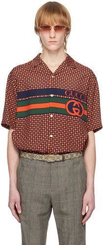 Gucci Red & Navy Bowling Shirt - Gucci - Modalova