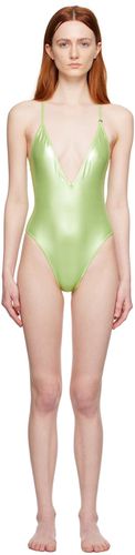 Green V-Neck One-Piece Swimsuit - The Attico - Modalova