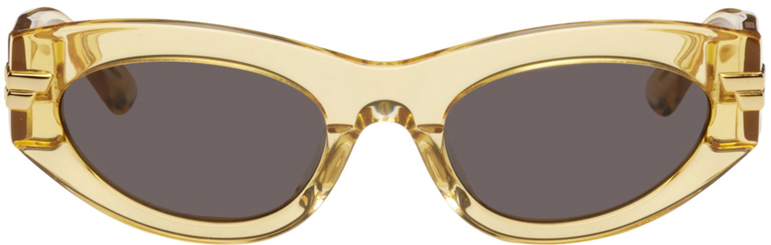 Yellow Oval Sunglasses - Bottega Veneta - Modalova