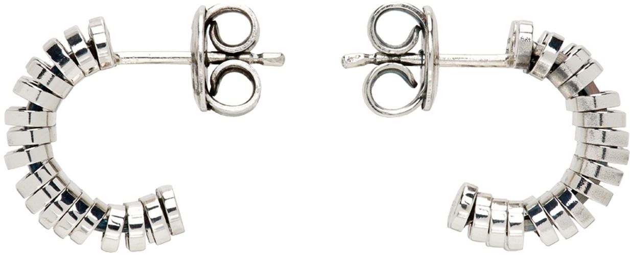 Silver Mini Staple Hoop Earrings - Bottega Veneta - Modalova