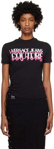 Black Lace-Up T-Shirt - Versace Jeans Couture - Modalova