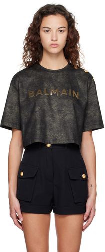 Balmain Black Cropped T-Shirt - Balmain - Modalova