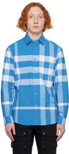 Burberry Blue Check Shirt - Burberry - Modalova