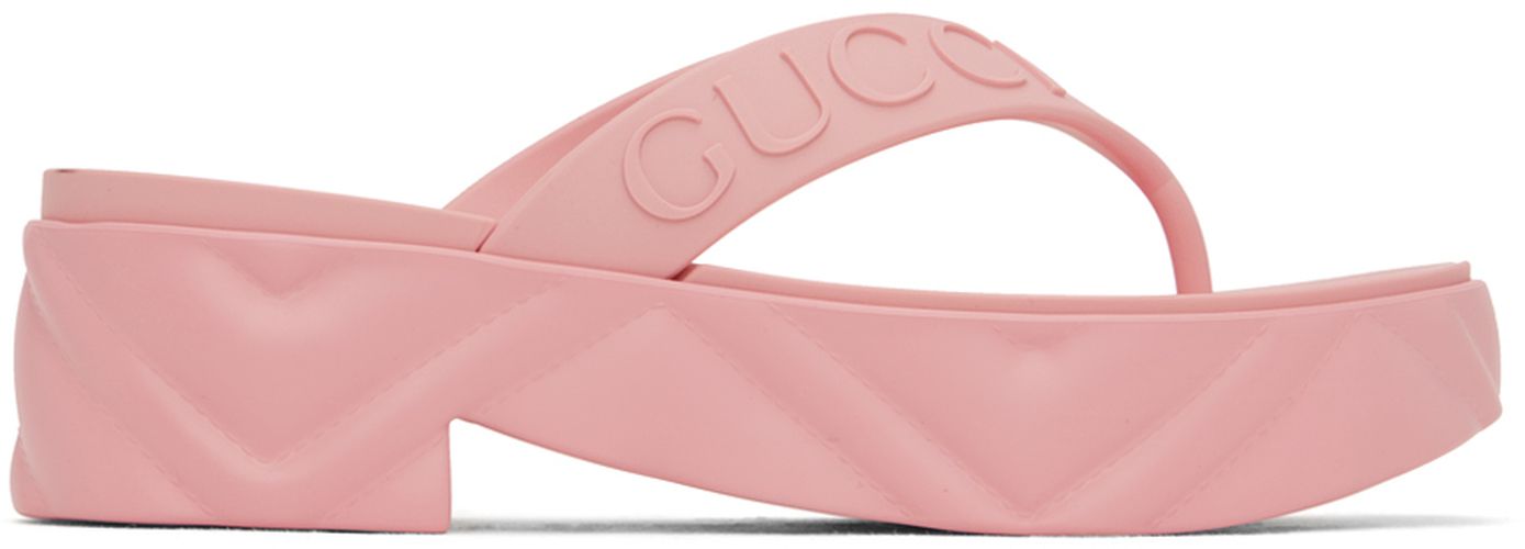 Gucci Pink Thong Platform Sandals - Gucci - Modalova