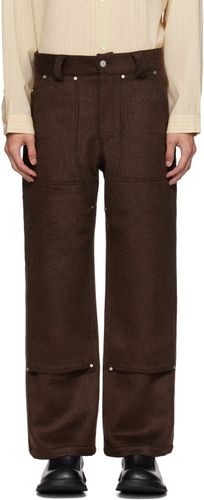 AFTER PRAY Brown Paneled Trousers - AFTER PRAY - Modalova