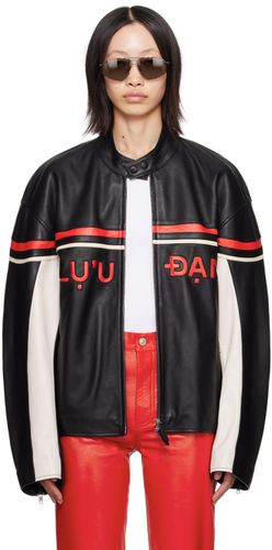 Paneled Leather Jacket - LU'U DAN - Modalova