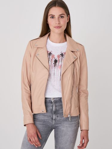 Leather biker jacket - REPEAT cashmere - Modalova