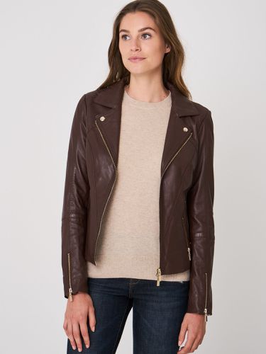 Women's leather biker jacket - REPEAT cashmere - Modalova