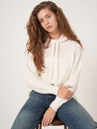 Merino wool sweater with drawstrings - REPEAT cashmere - Modalova