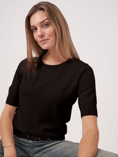 Basic short sleeve organic cashmere sweater - REPEAT cashmere - Modalova