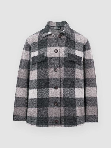 Intarsia knitted shirt with check pattern - REPEAT cashmere - Modalova